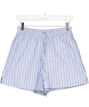 LOUNGE UNDERWEAR Blue Stripe Cotton Shorts UK S