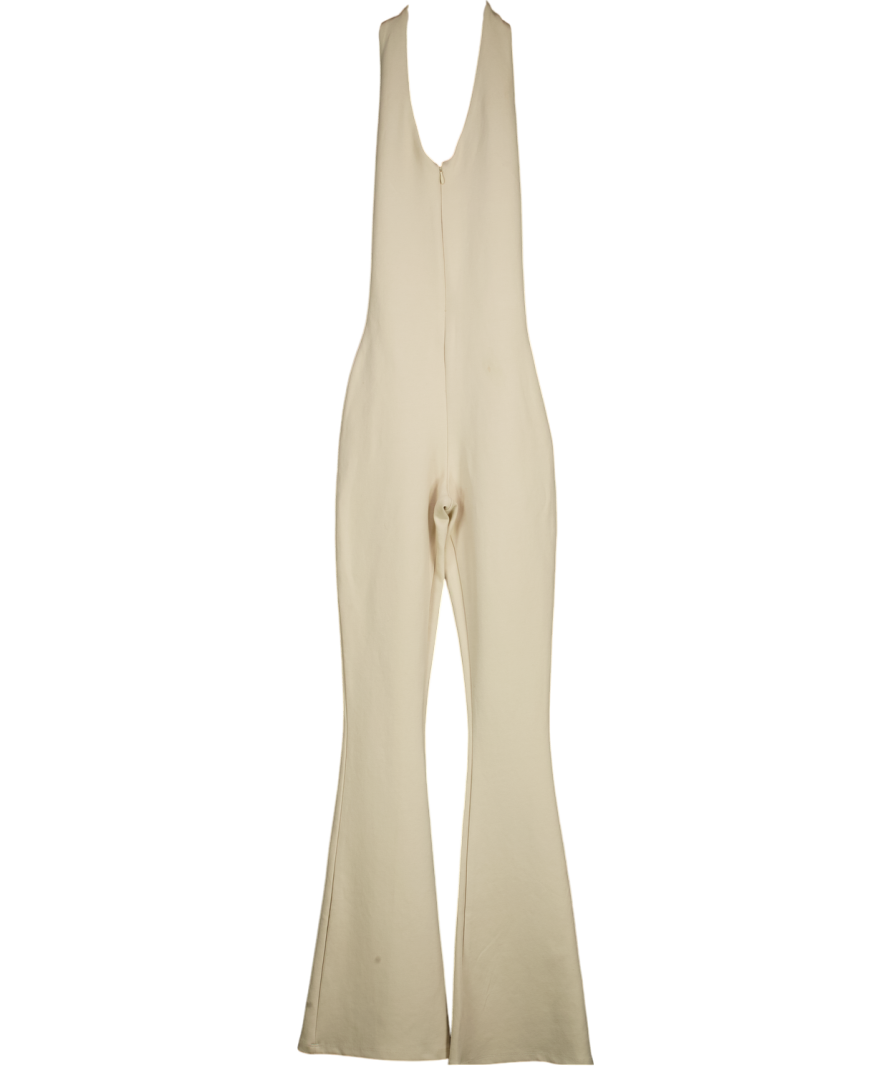 ZARA Beige Jersey Halterneck Jumpsuit UK S