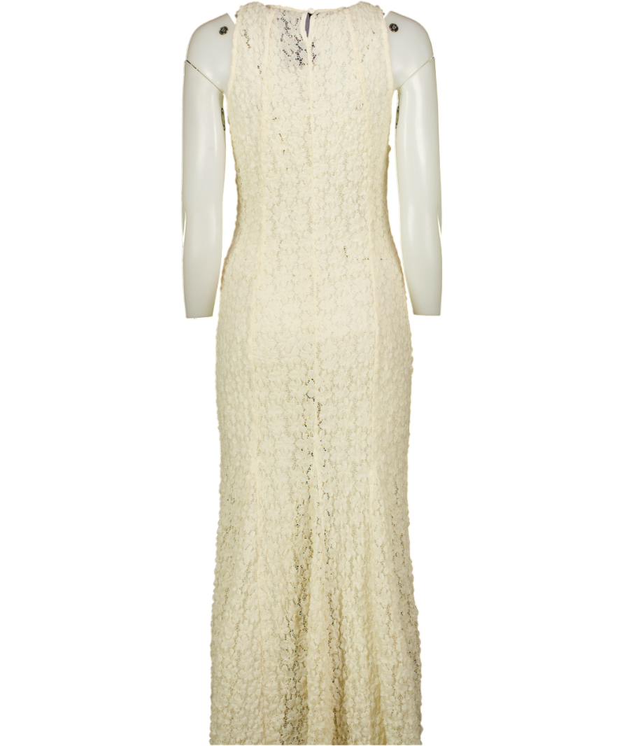 MY BEST FRIENDS Cream Lace Maxi Dress UK 8