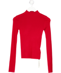 Commense Red Wool-blend Knit Top UK XS