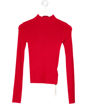 Commense Red Wool-blend Knit Top UK XS