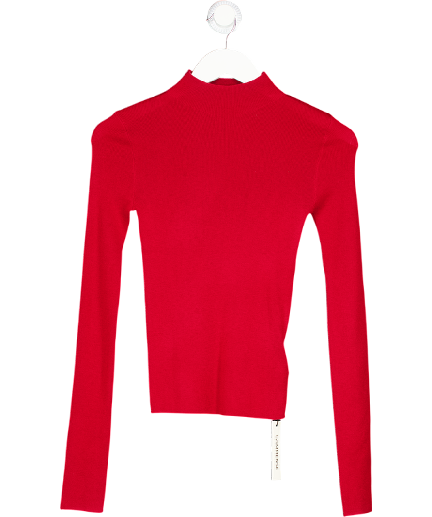 Commense Red Wool-blend Knit Top UK XS