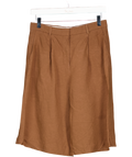 MANGO Brown Cotton Suit Bermuda Shorts UK 8
