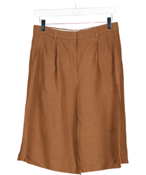 MANGO Brown Cotton Suit Bermuda Shorts UK 8