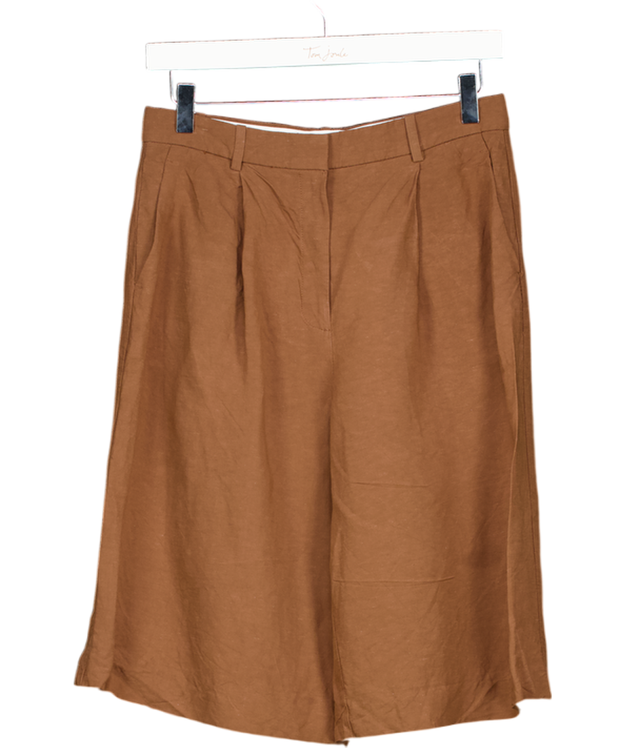 MANGO Brown Cotton Suit Bermuda Shorts UK 8