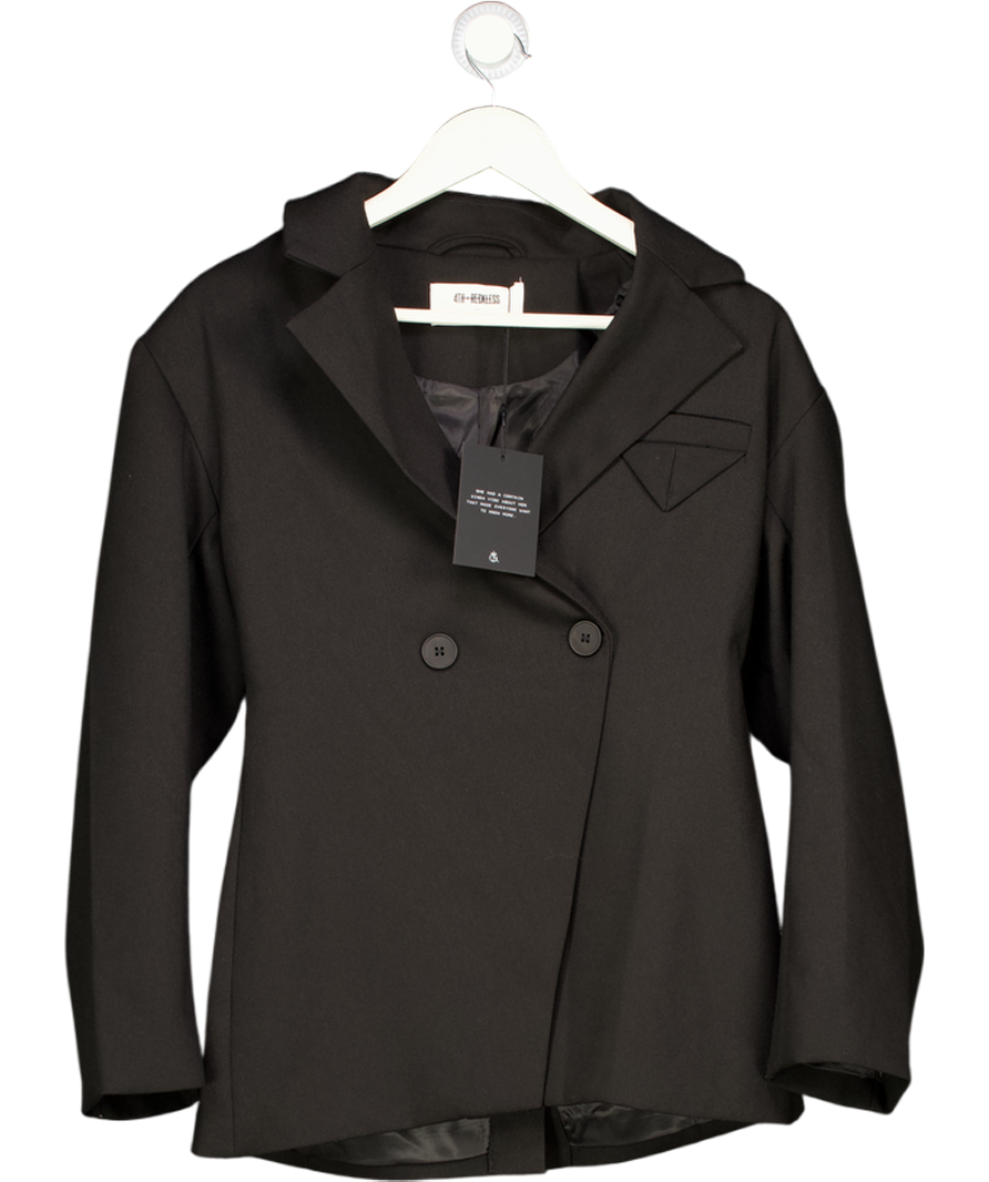 4th & Reckless Black Cinched Waist Blazer UK 8