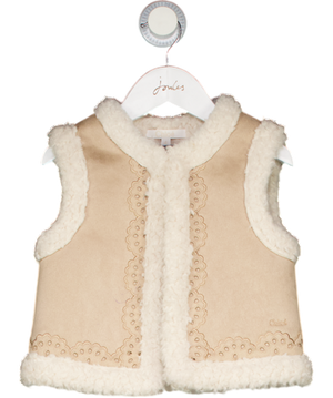 CHLOE Beige Faux Shearling Gilet 4 Years