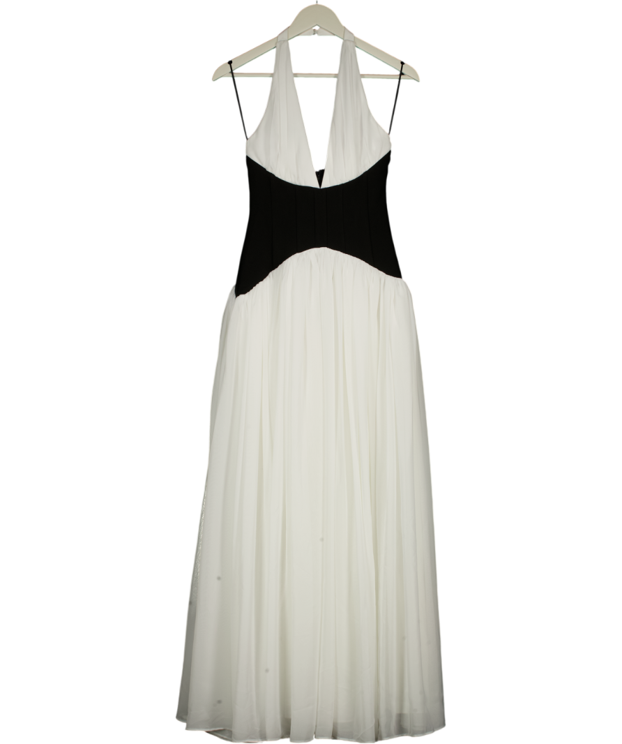 LEAU White & Black Harlowe  Corset Maxi Dress UK XS