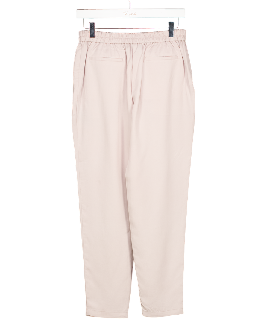 Mint Velvet Beige Tapered Drawstring Trousers With Zip Pockets UK 8