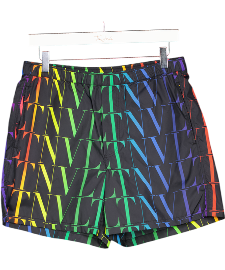 VALENTINO Black / Multicolour Vltn Times Printed Swimming Shorts Sz44 UK XS