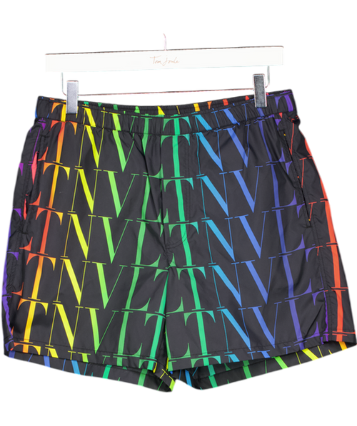 VALENTINO Black / Multicolour Vltn Times Printed Swimming Shorts Sz44 UK XS