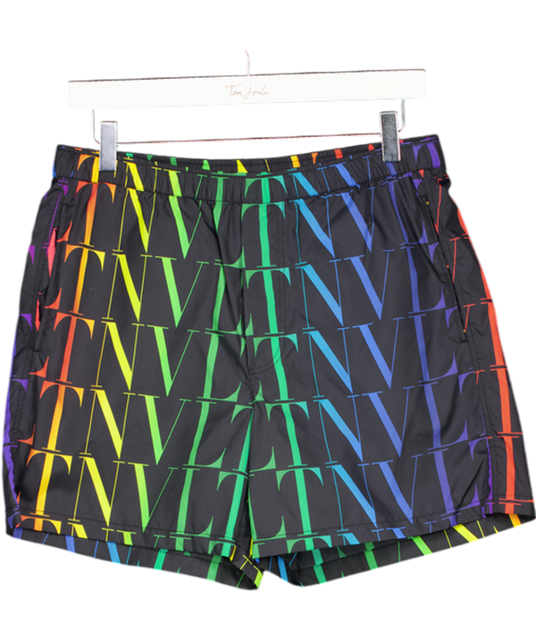 VALENTINO Black / Multicolour Vltn Times Printed Swimming Shorts Sz44 UK XS