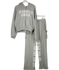 Hidden cult Grey Logo Printed Hoodie And Joggers UK S