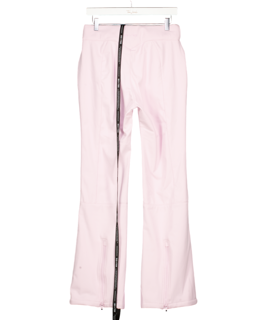 BO + TEE Waterproof Belted Ski Salopettes In Powder Pink UK M