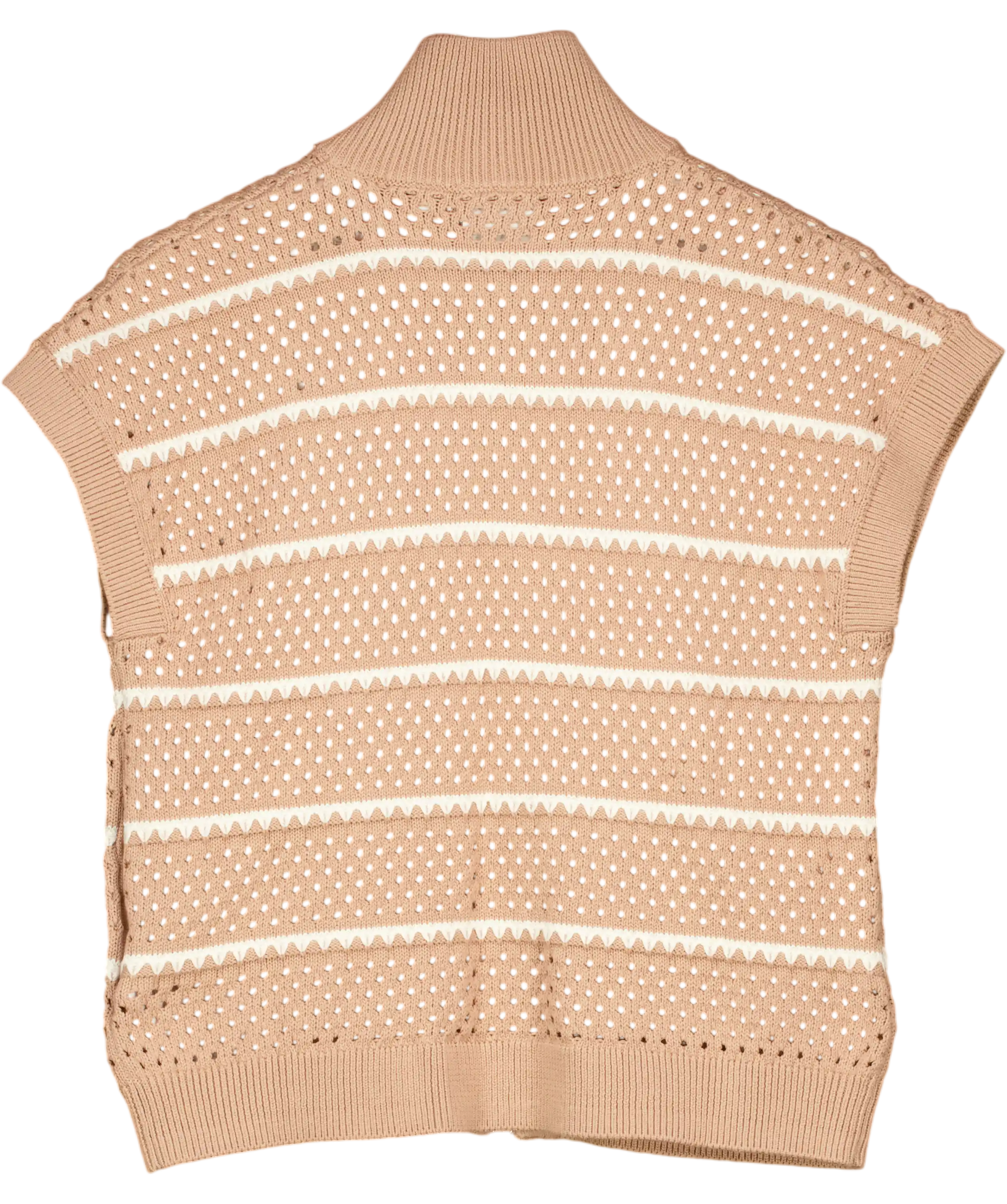 VARLEY Beige Haney Zip-through Knit Top114 UK XS