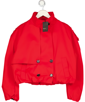 River Island Red Double Breasted Bubble Hem Trench Jacket UK 12