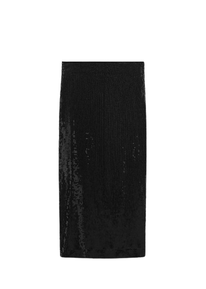 MANGO Black Sequin Midi Skirt BNWT UK XS