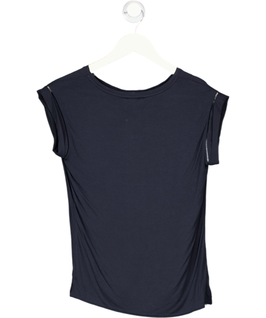 REISS Blue Relaxed Silk T-shirt UK XS