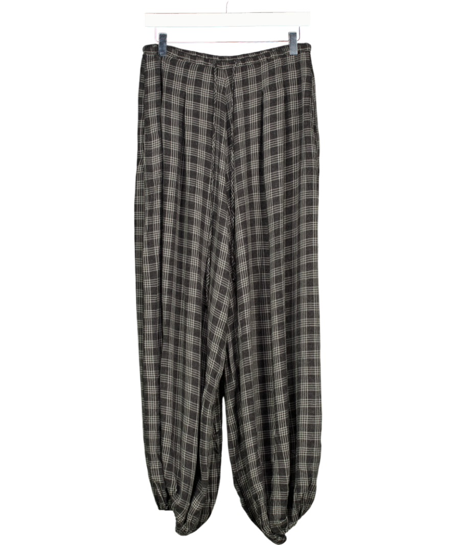 ZARA Black Check Balloon Trousers UK XS