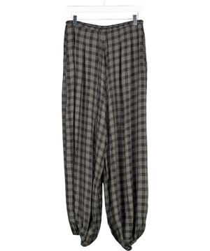 ZARA Black Check Balloon Trousers UK XS