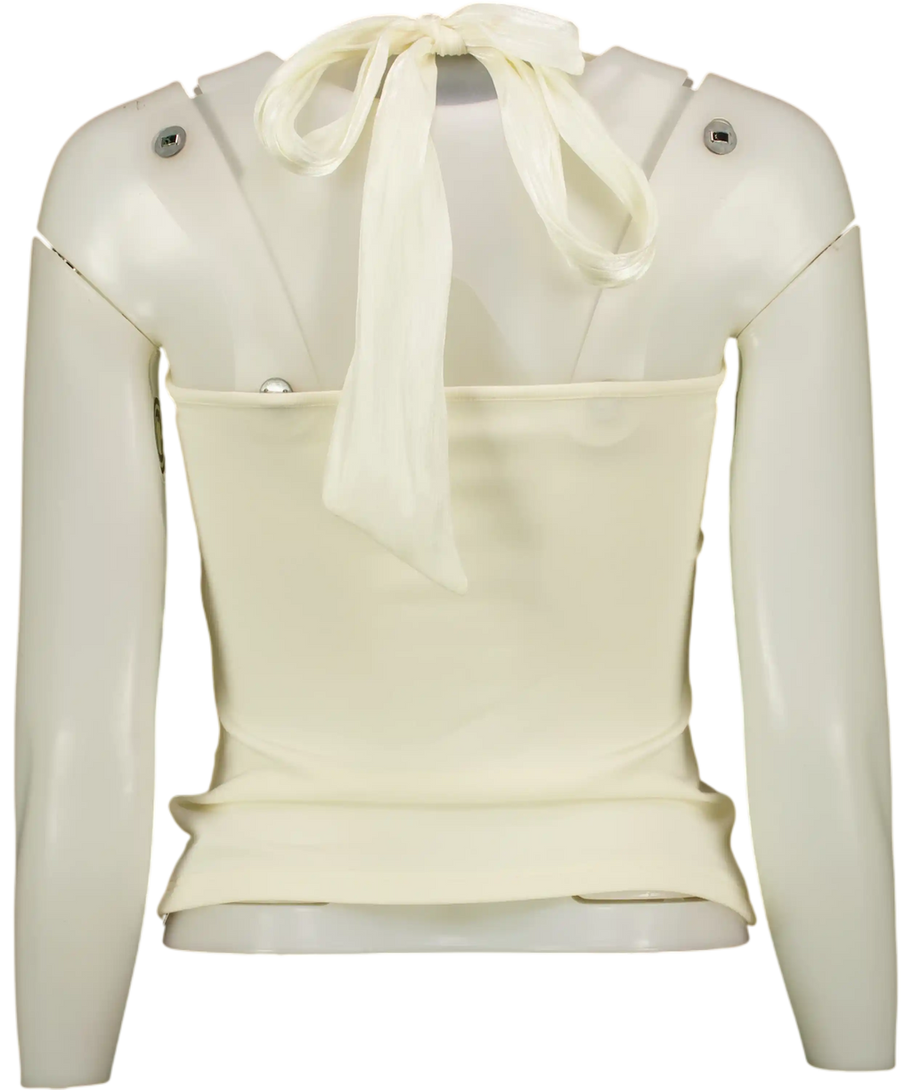 Runway Ticket Cream Halter Neck Top UK S