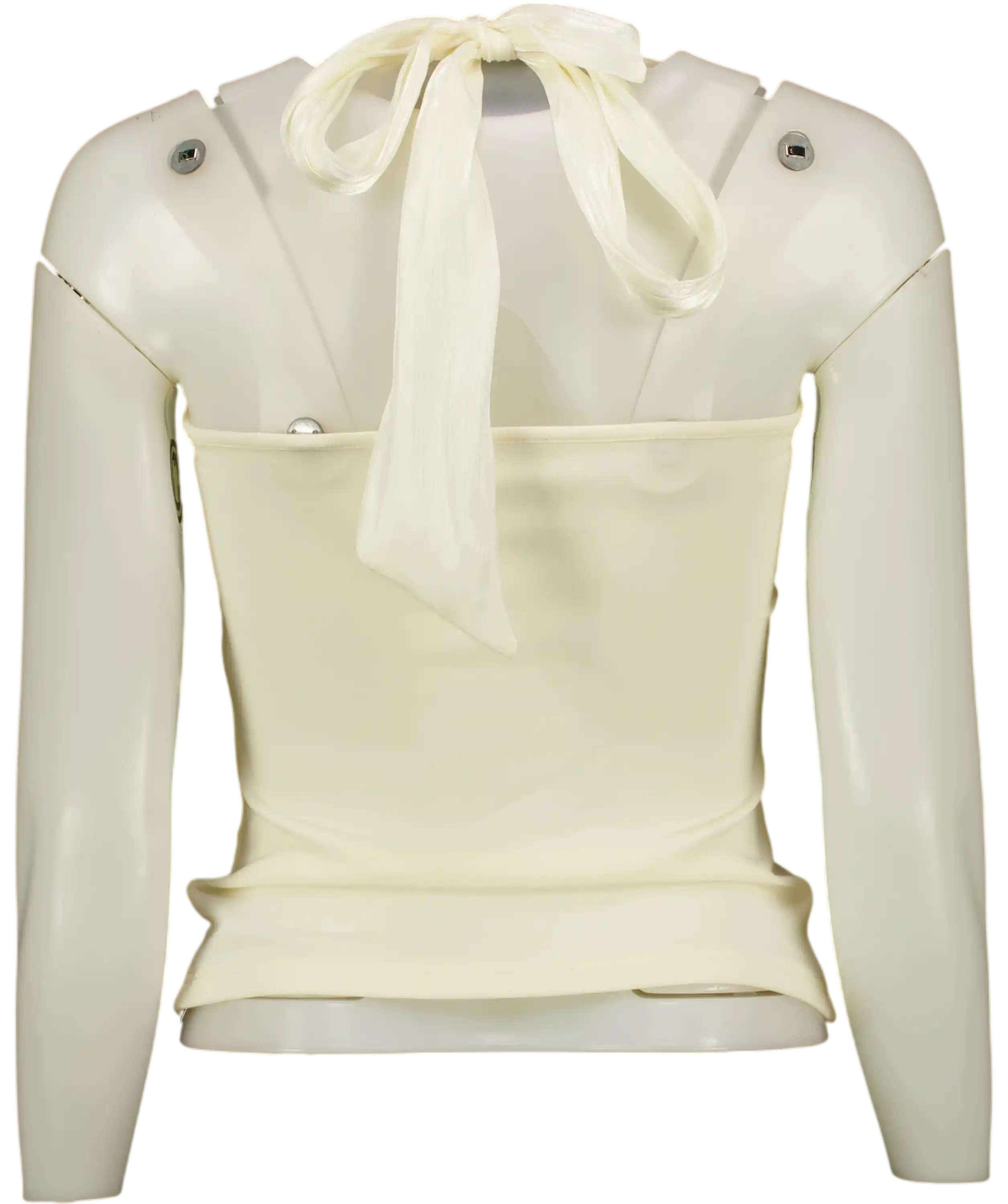 Runway Ticket Cream Halter Neck Top UK S
