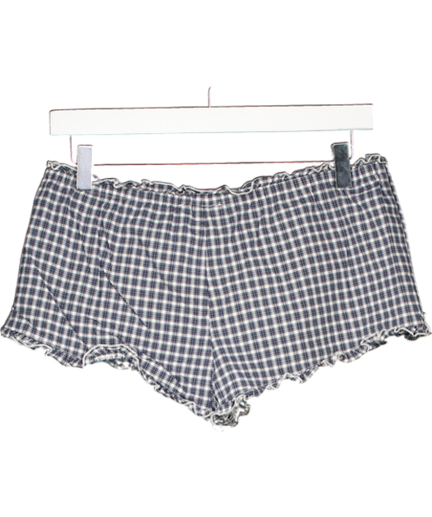 Brandy Melville Blue Frill Check Shorts UK XS/S