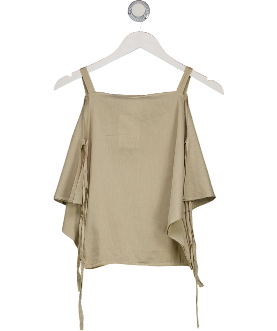 Paul & Joe Beige Square Neck Tie Detail Top UK 10