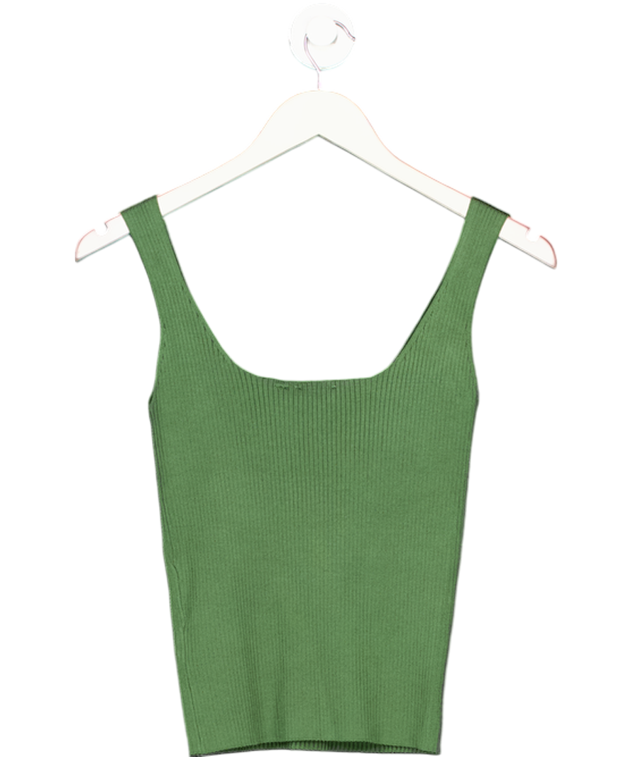 Sandro Green Alya Ribbed Sleeveless Sweater UK 10