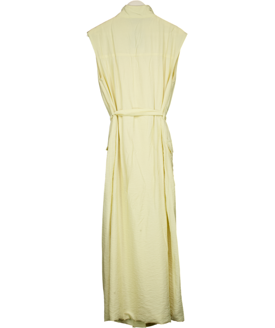 ASOS Design Utility Style Maxi Dress With Tie Waist In Buttermilk Yellow UK 8