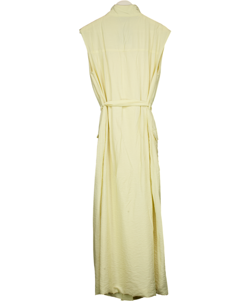 ASOS Design Utility Style Maxi Dress With Tie Waist In Buttermilk Yellow UK 8