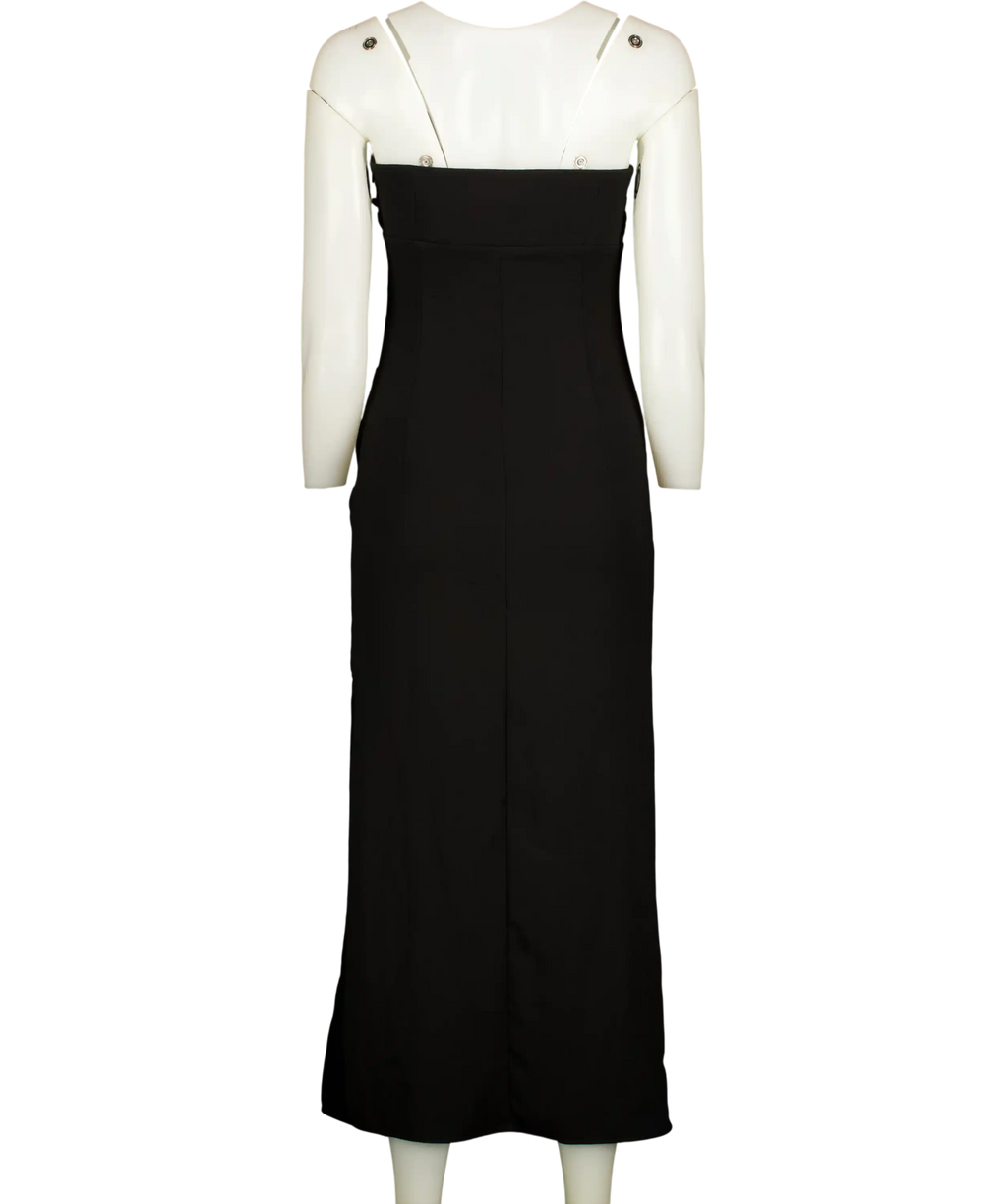 ZARA Black Strapless Tube Midi Dress UK M