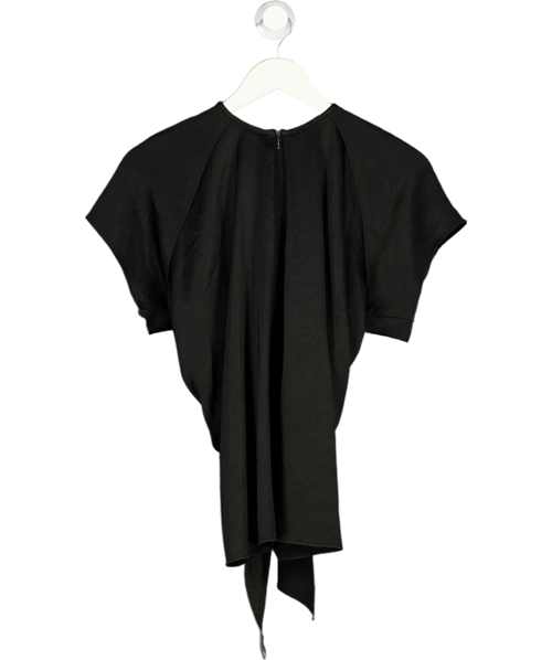 ELLERY Black Satin Crepe Knot Front Top UK 6