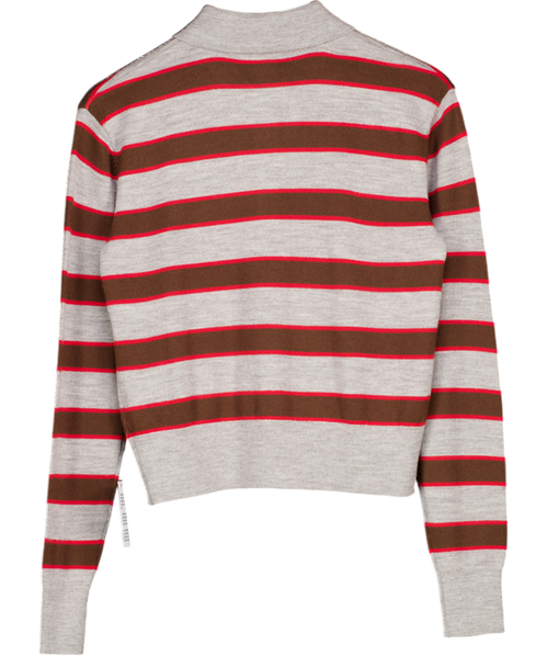 adidas Originals X Asos Wool Rugby Top In Grey Stripe UK S