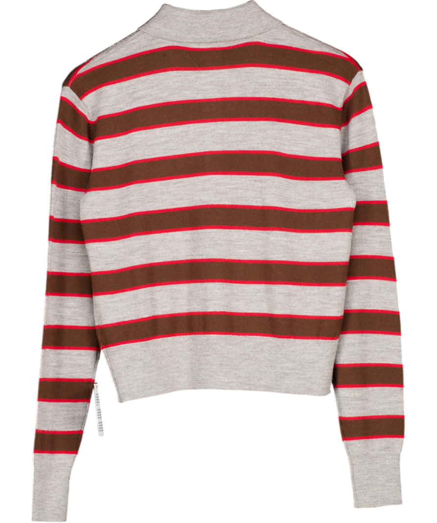 adidas Originals X Asos Wool Rugby Top In Grey Stripe UK S