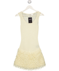 H&M Yellow Fringed Knitted Dress UK XS
