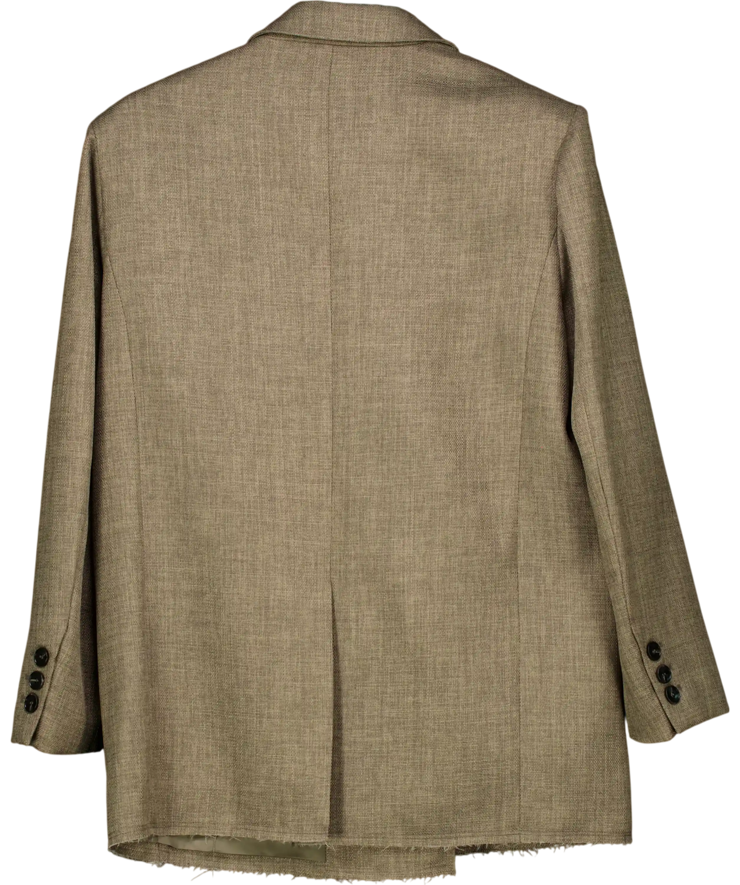 Ancosti Grey Oversized Textured Raw Edge Blazer UK S