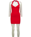 MESHKI Red Halter Bodycon Mini Dress UK S