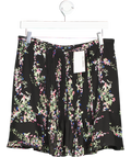 REISS Black Floral Pleated Chiffon Mini Skirt UK 12