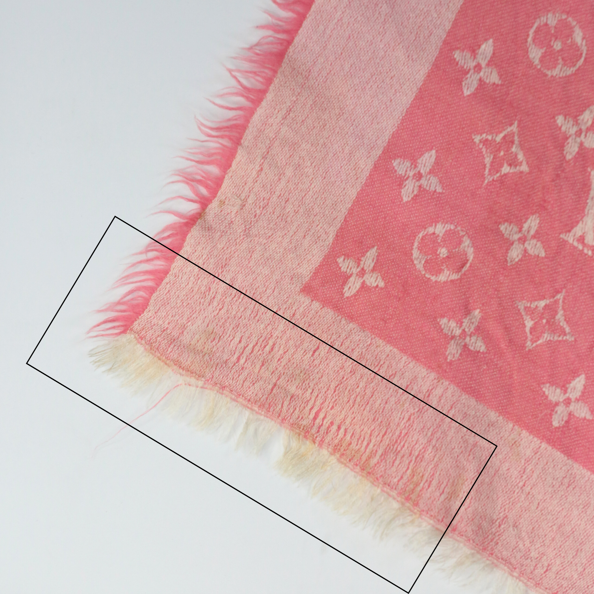 Louis Vuitton Coral Pink Iconic LV Monogram Silk/wool Blend Scarf