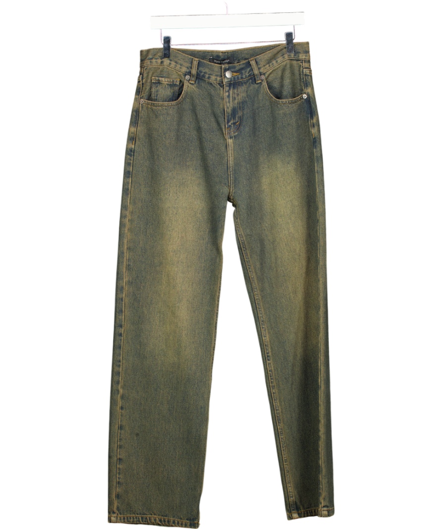 Wynn Hamlyn Brown Straight Dirty Wash Jeans UK 8