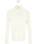 UNIQLO Cream 100% Merino Ribbed Turtleneck Jumper UK S