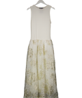 Dream Sister Jane Cream Sophia Ribbed-knit And Cloqué Maxi Dress UK M