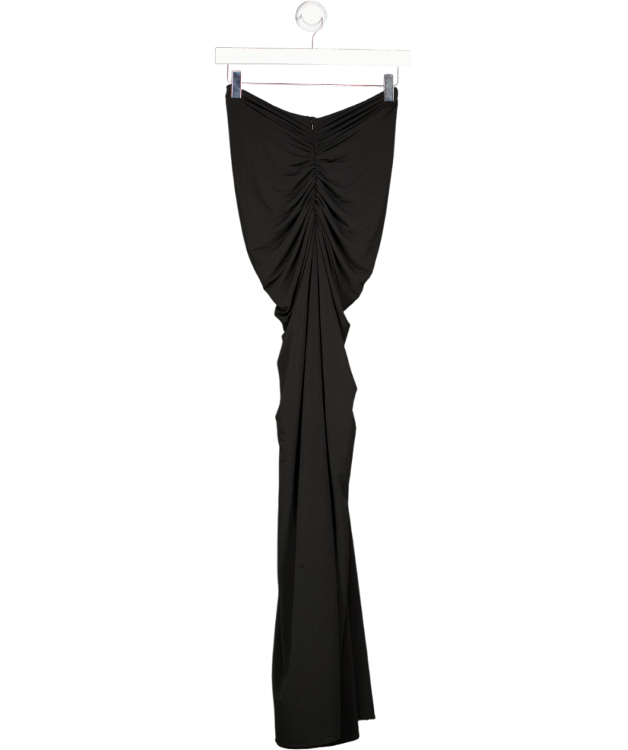 SYDNEY LANE Black Ruched Front Strappy Maxi Dress UK XS