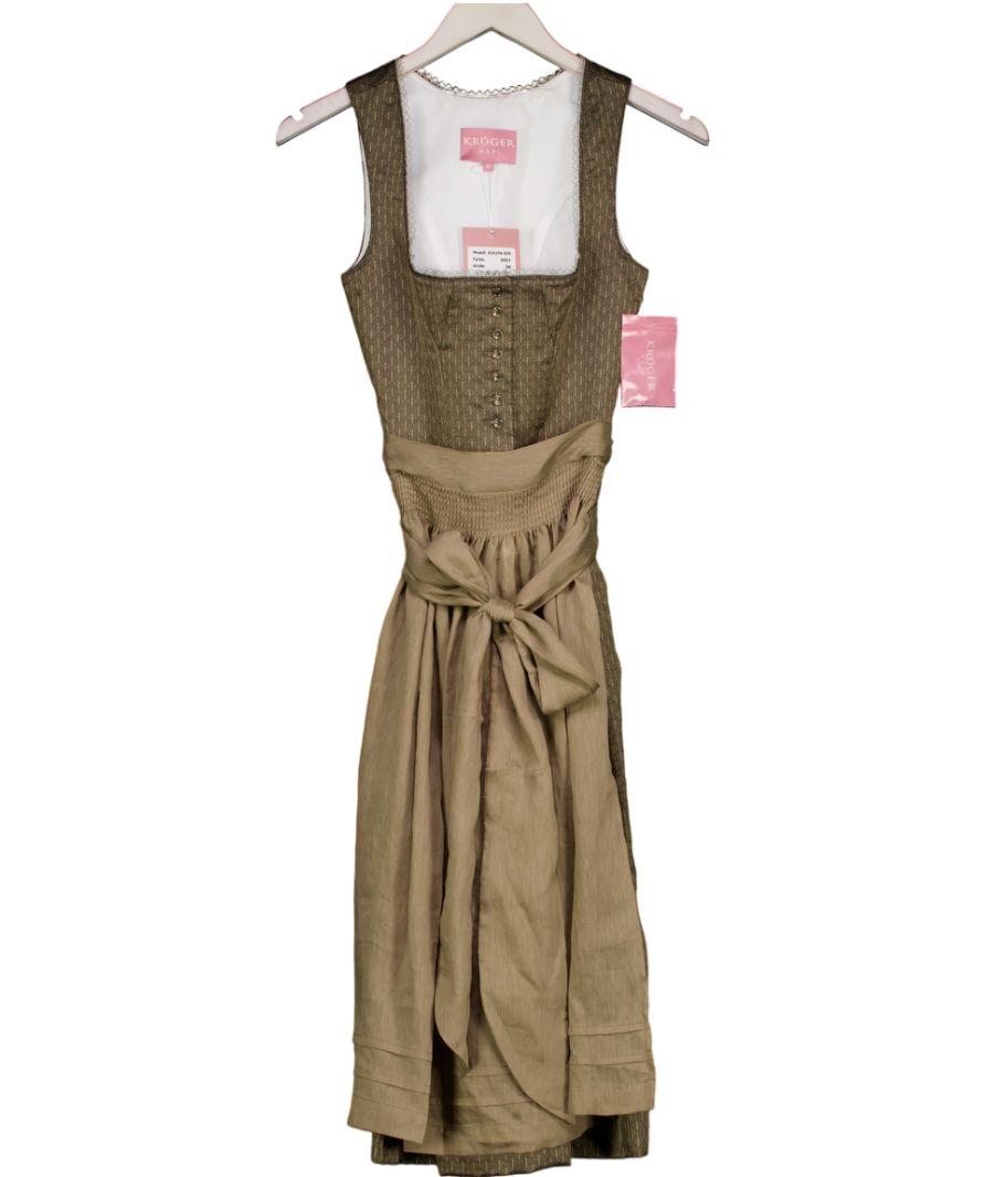 KRUGER Brown Dirndl Hada Dress UK XS