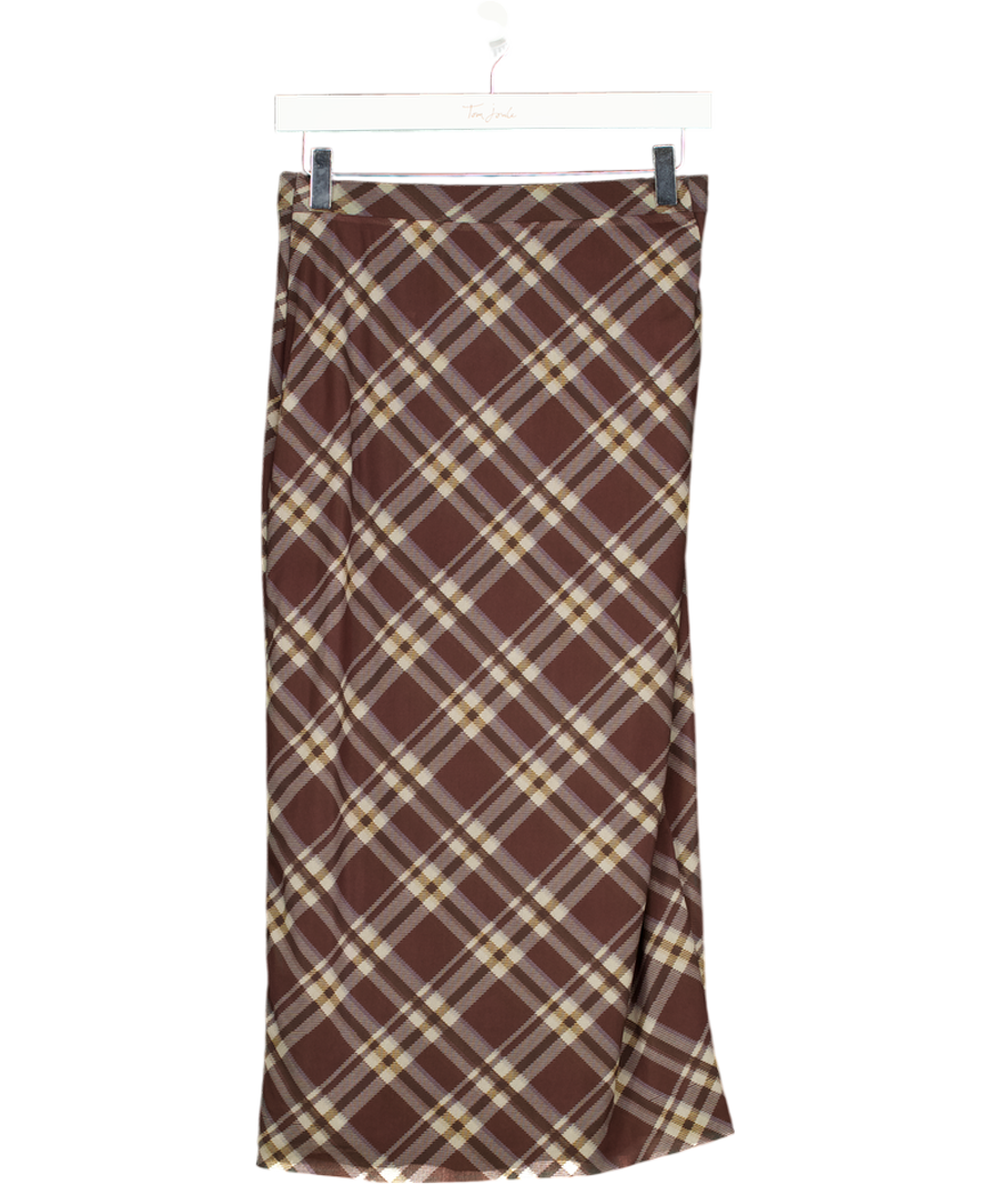 ZARA Brown Check Skirt UK S