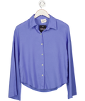Charli London Blue Viscose & Linen Blend Shirt UK S/M
