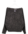 Mint Velvet Black Sequin Batwing Jumper UK XL
