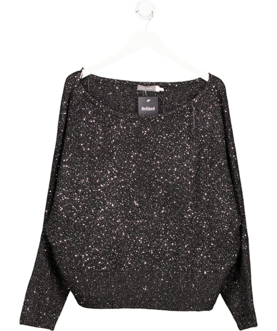 Mint Velvet Black Sequin Batwing Jumper UK XL