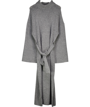 PRETTY LAVISH Knit Midi Dress In Charcoal Grey UK L